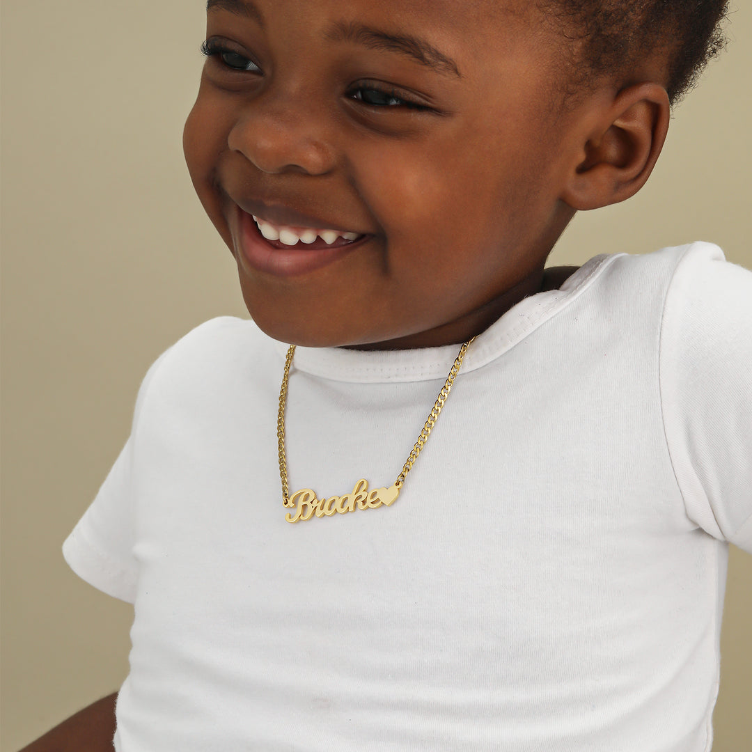 Kids Name Heart Necklace | Necklaces by DORADO
