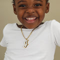Kids Double Plated Initial Necklace w/ Figaro Chain | Necklaces by DORADO