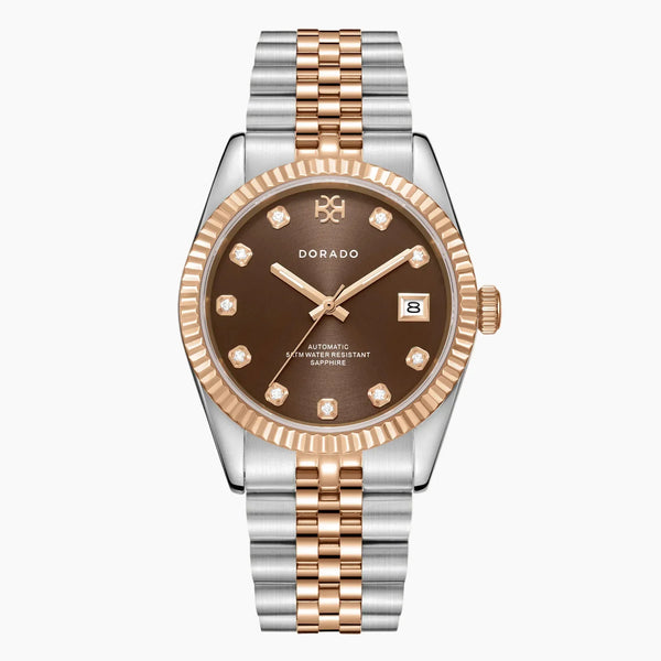 DORADO Rose Two Tone Timeless Watch - Chocolate | Watch by DORADO