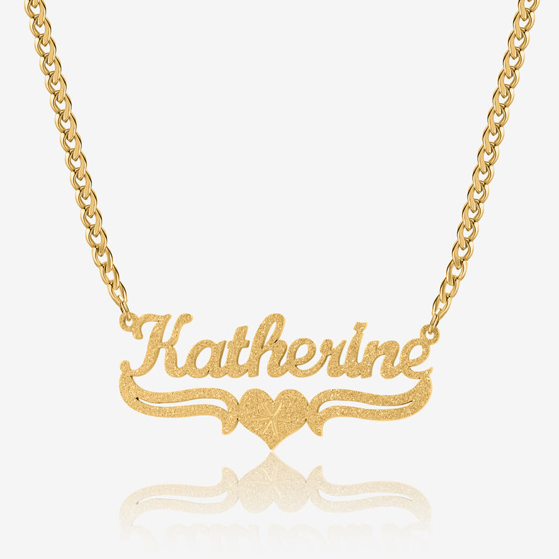 Diamond Cut Love Heart Name Necklace | Necklaces by DORADO