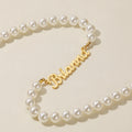 Custom Name Necklace w/ Pearl Chain | Necklaces by DORADO