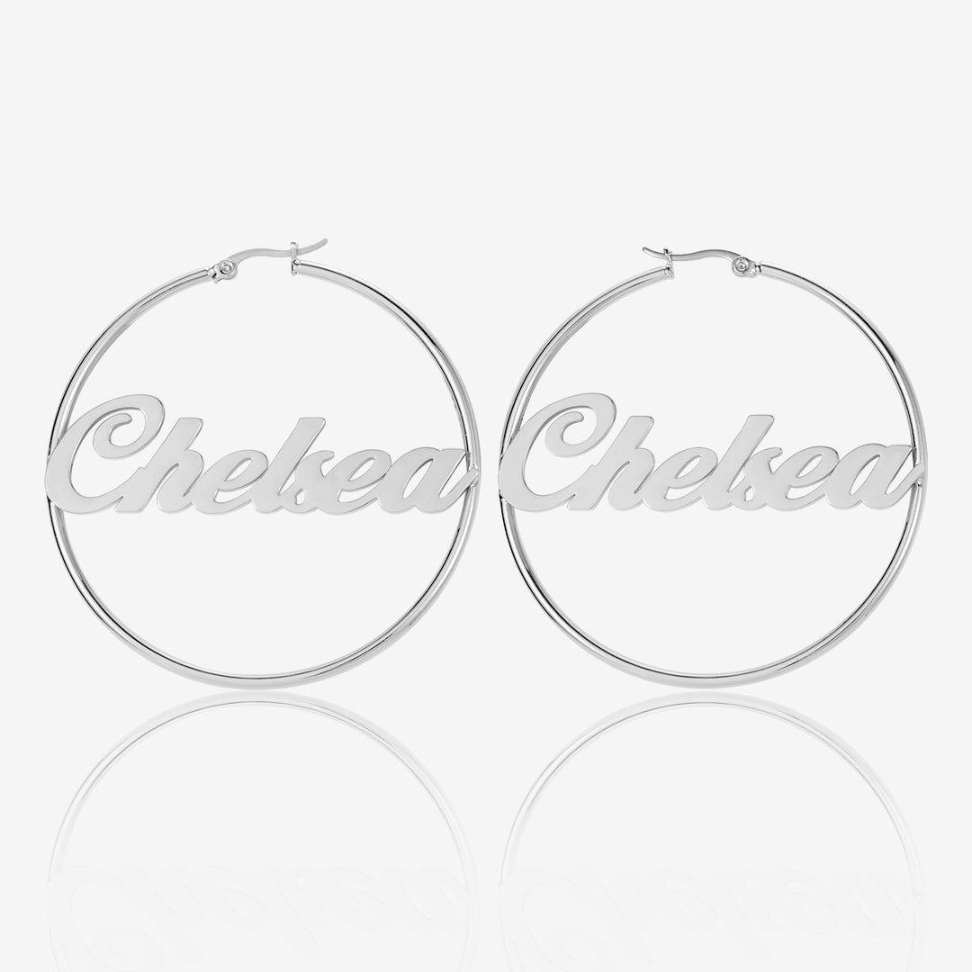 Classic Name Hoop Earrings | Earrings by DORADO