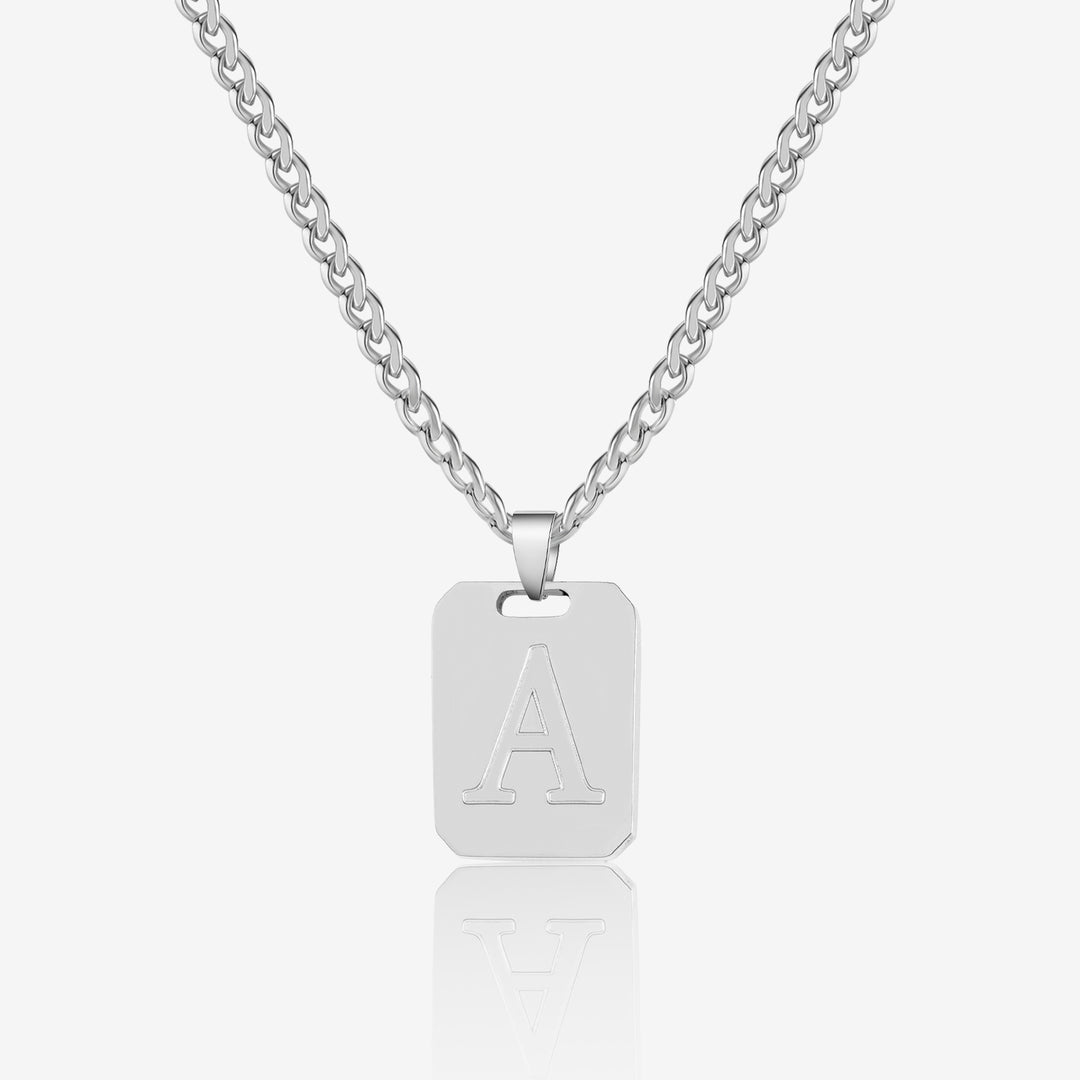 Minimal Initial Pendant Necklace w/ Cuban Chain | Necklaces by DORADO