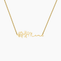 Birth Flower Horizontal Name Necklace | Dorado Fashion