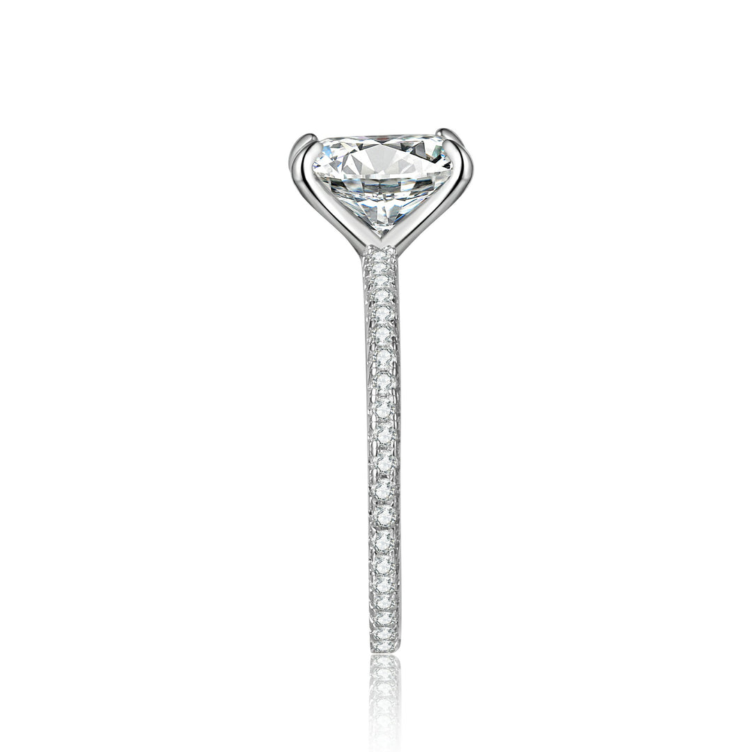 Radiant Cut Moissanite Engagement Ring With Eternity Band | Engagement Ring by DORADO