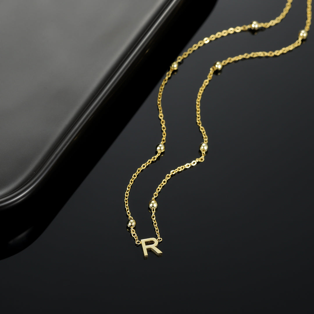 Letter Necklace w/ Satellite Chain | Dorado Fashion