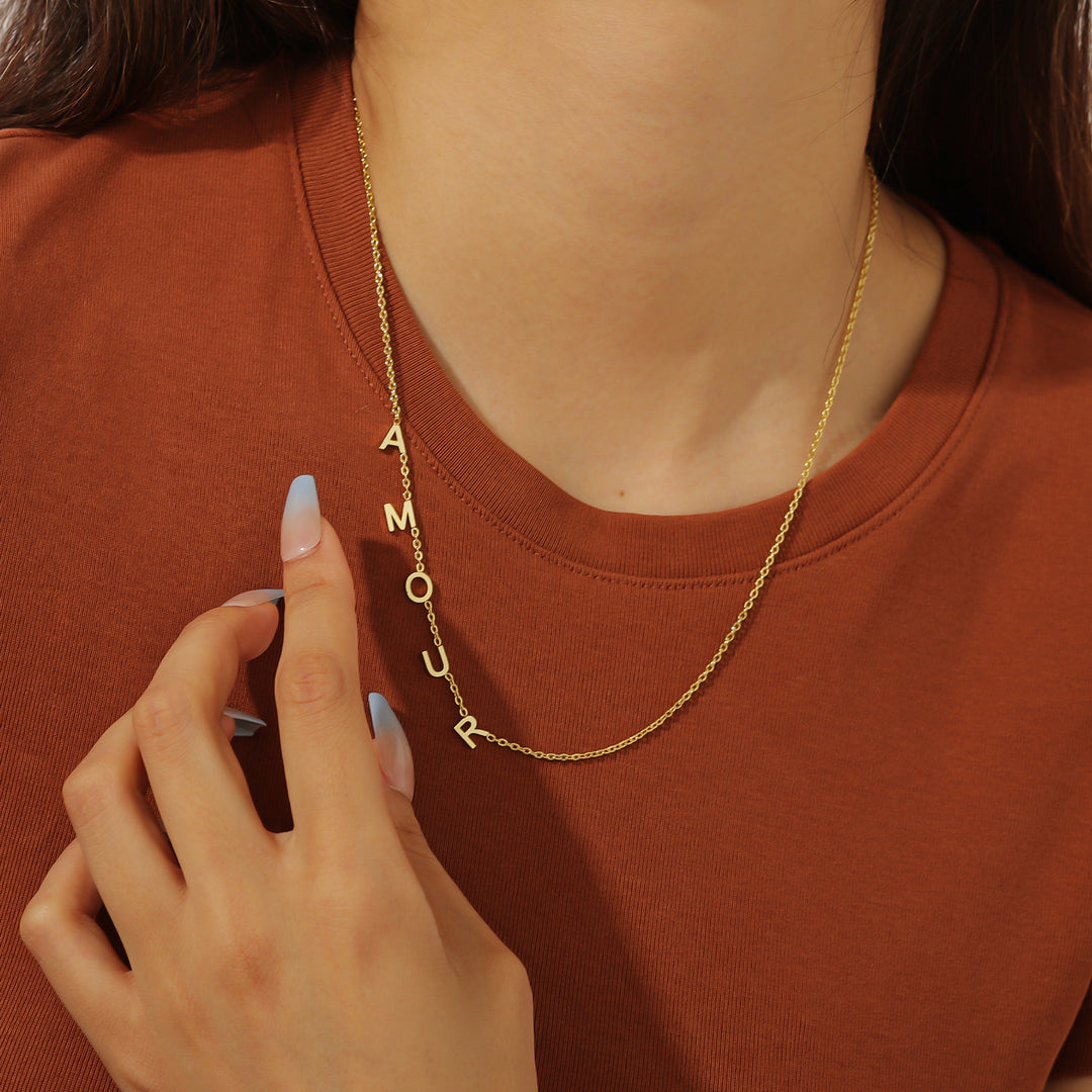 Sideways Initials Necklace | Dorado Fashion