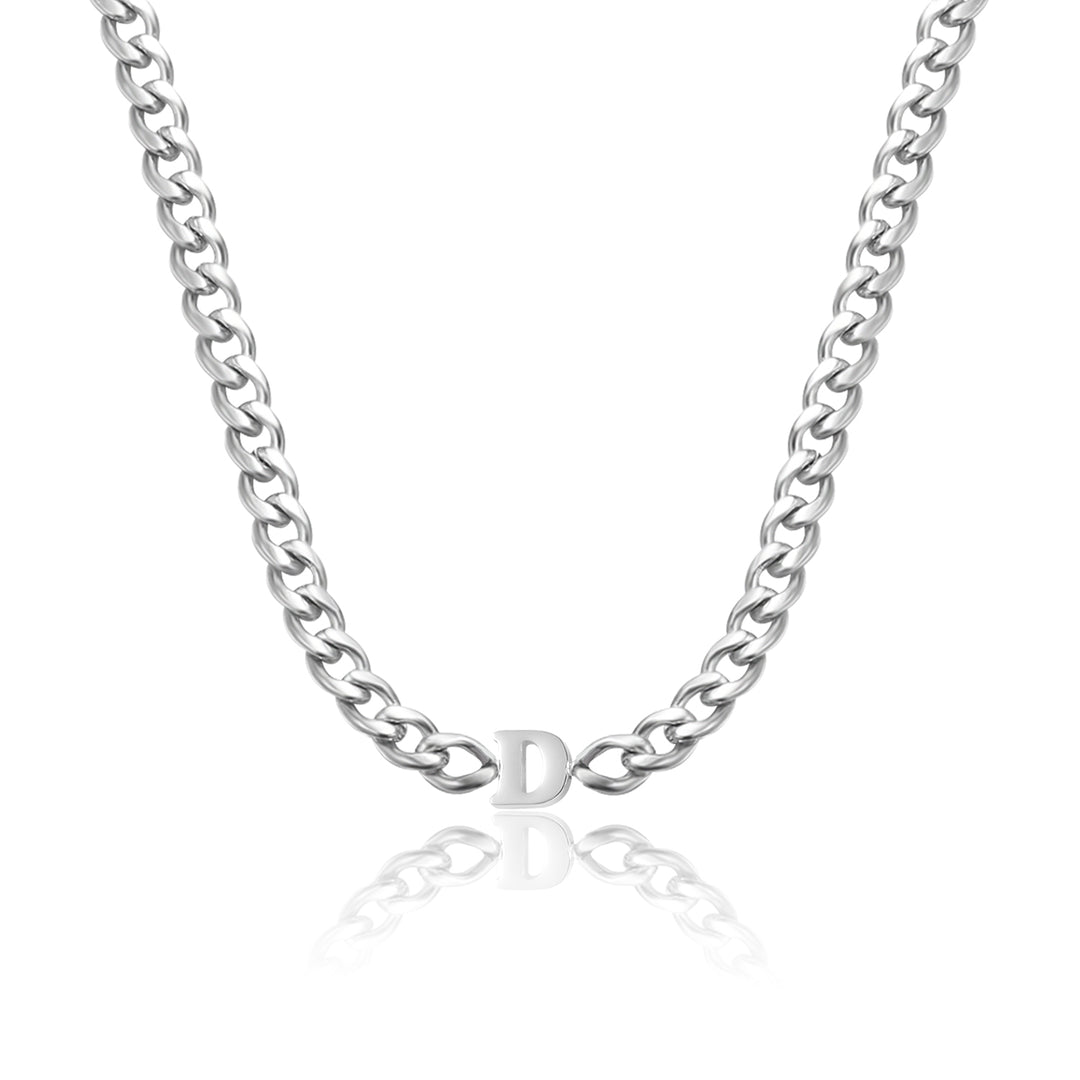 Letter Choker w/ XL Cuban Chain | Necklaces by DORADO