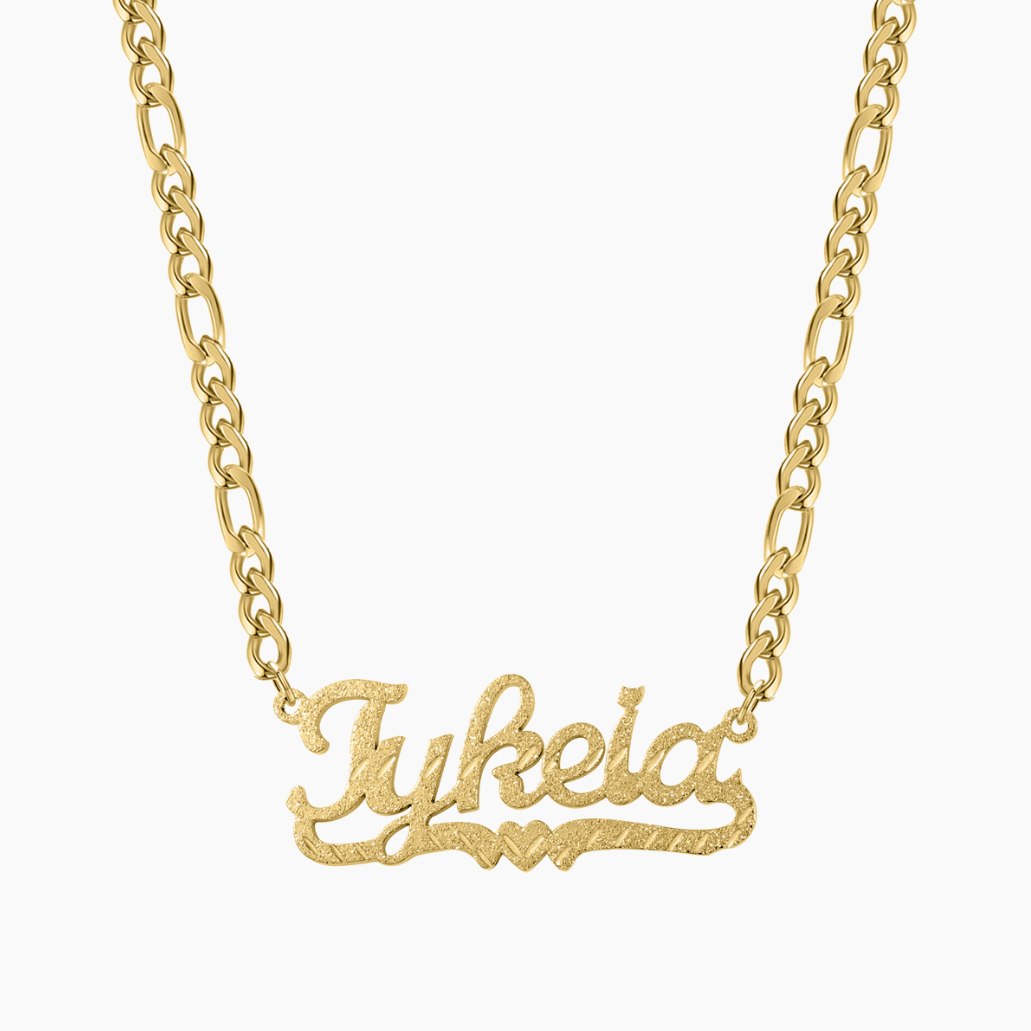 Gold name 2025 necklace with heart