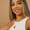 Embossed Initial Necklace | Dorado Fashion