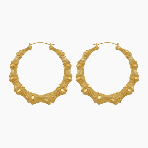Bamboo Hoop Earrings | Dorado Fashion