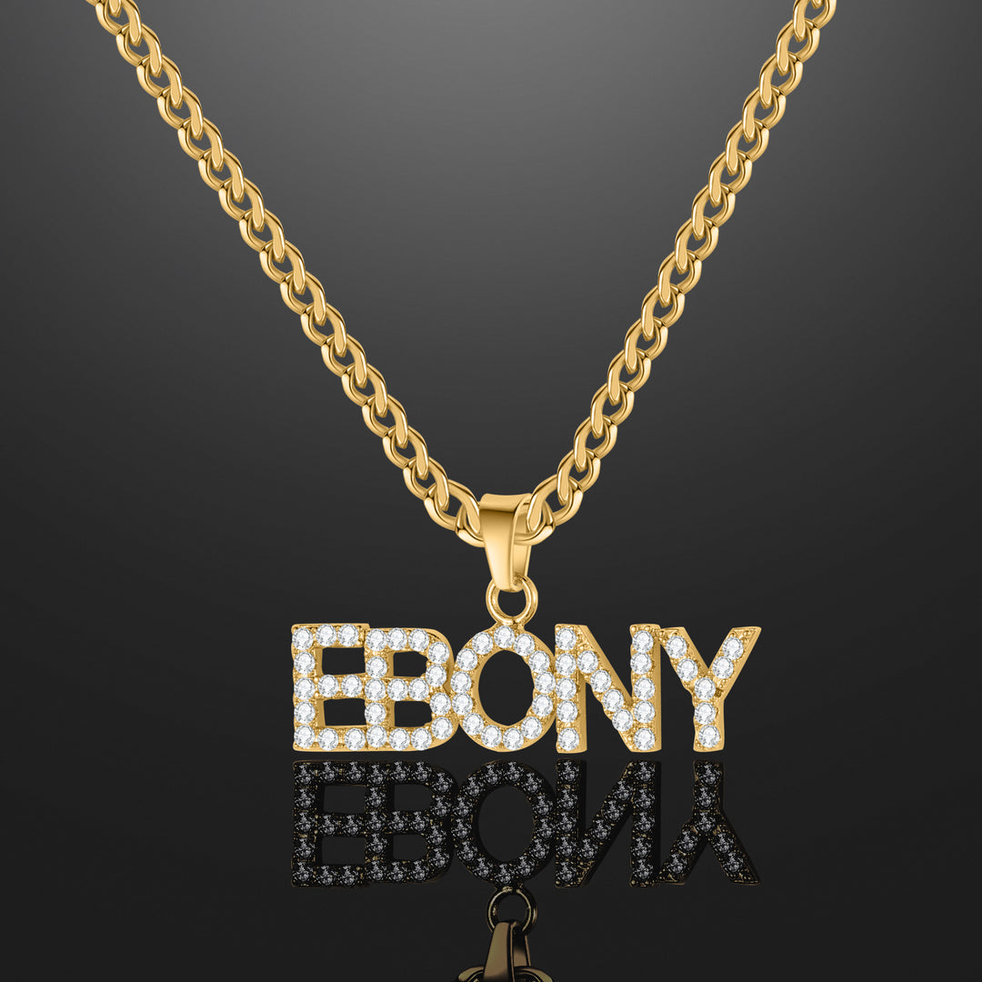 Iced Arial Name Chain | Dorado Fashion