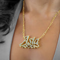 Double Plated Heart Title Name Necklace w/ Figaro Chain | Dorado Fashion
