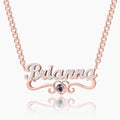 Double Plated Iced Heart Photo Name Necklace w/ Cuban Chain | Dorado Fashion