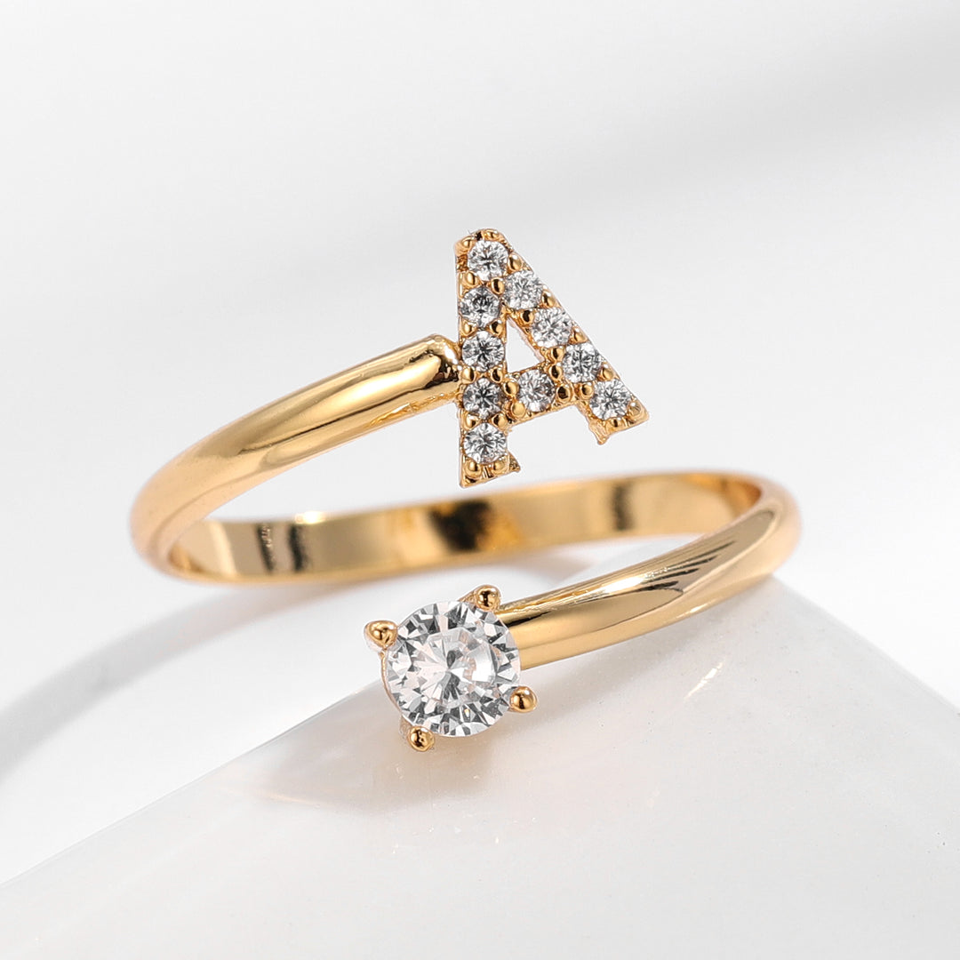 Iced Initial Ring | Dorado Fashion