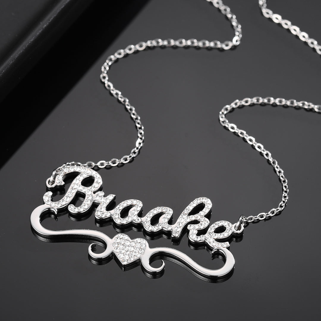 Iced Title Name Necklace | Dorado Fashion
