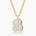 Double Plated Initial Necklace w/ Figaro Chain | Dorado Fashion