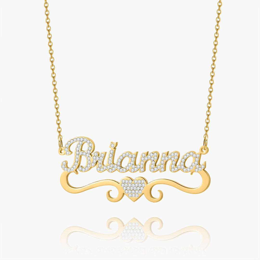 Kids Iced Heart Name Necklace | Dorado Fashion
