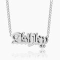 Gothic Outline Name Necklace w/ Cuban Chain | Dorado Fashion