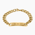 Engraved Bar Cuban Link Bracelet | Dorado Fashion