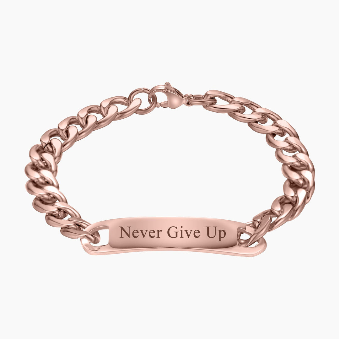 Engraved Bar Cuban Link Bracelet | Dorado Fashion