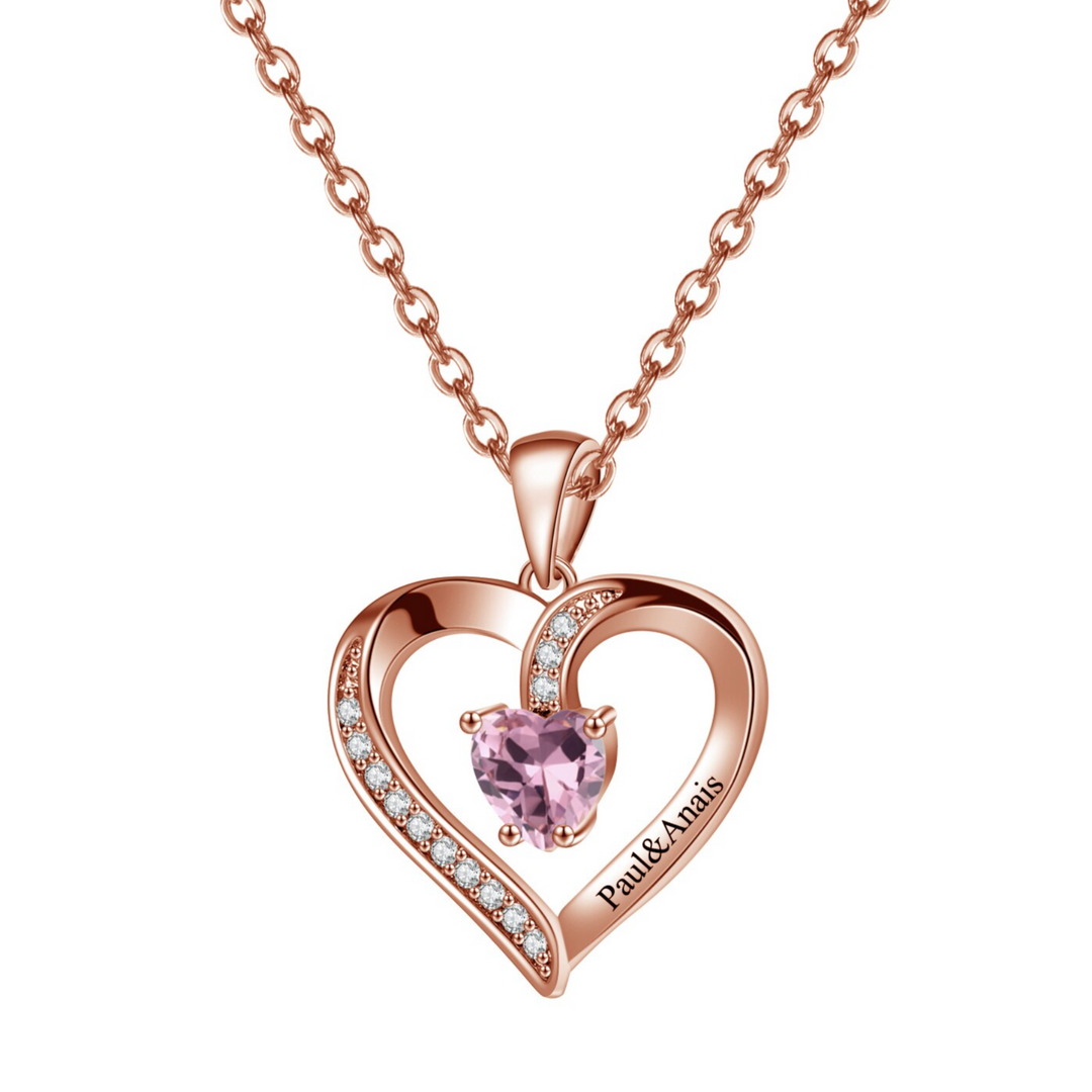 Birthstone Heart Shape Necklace | Dorado Fashion