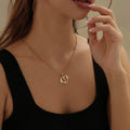 Heart Initial Necklace w/ Satellite Chain