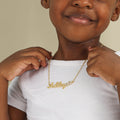 Kids Iced Hearts Name Necklace