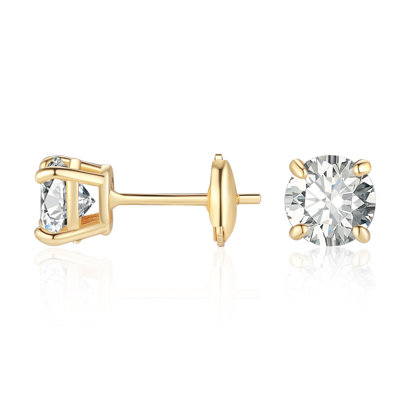 Round Cut Moissanite Stud Earrings | Earrings by DORADO