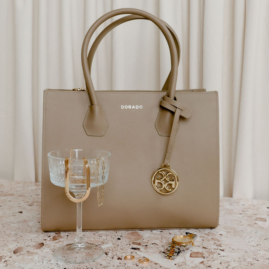Vastella Tote Bag - Taupe | Handbags by DORADO