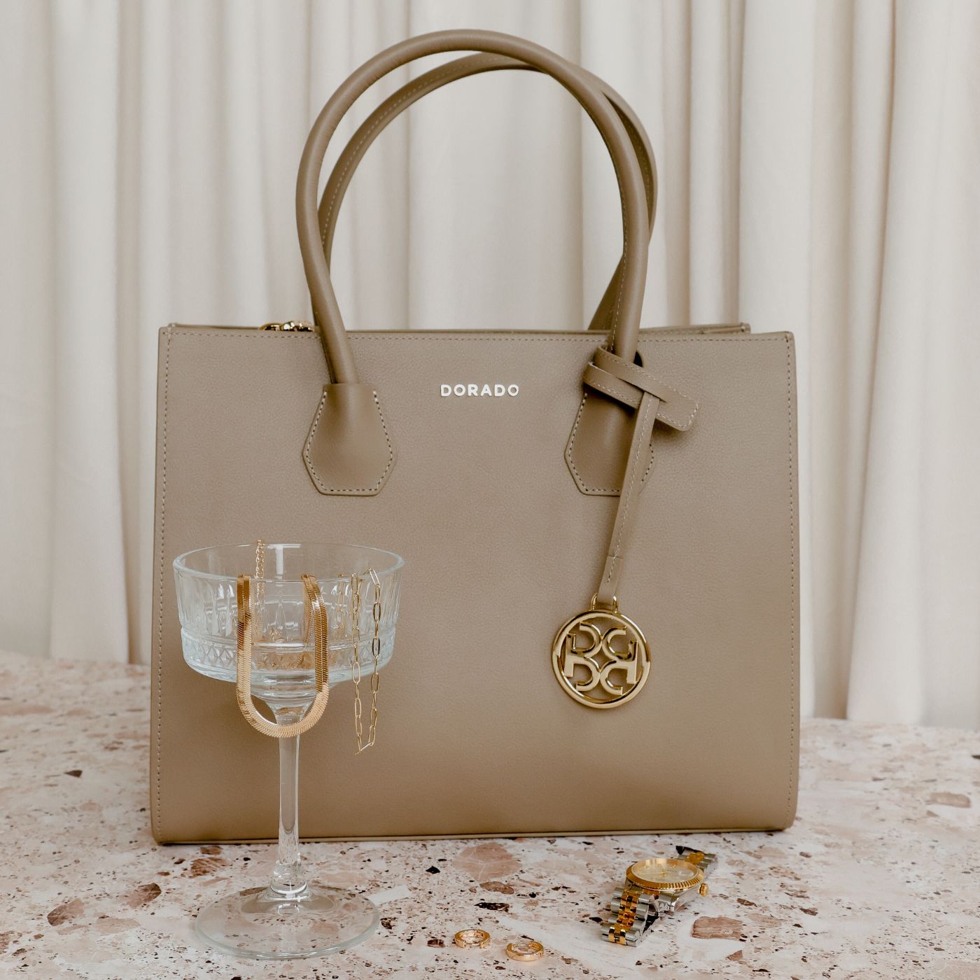 Vastella Tote Bag - Taupe | Handbags by DORADO