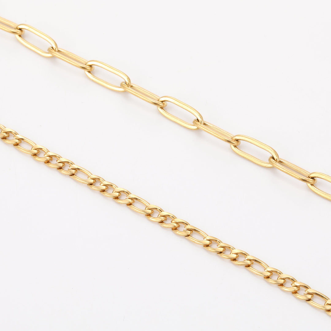 Paperclip Figaro Bracelet Set | Bracelets by DORADO