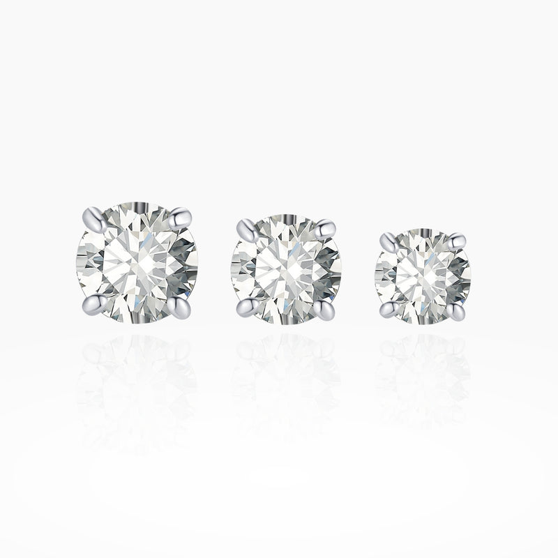 Round Cut Moissanite Stud Earrings