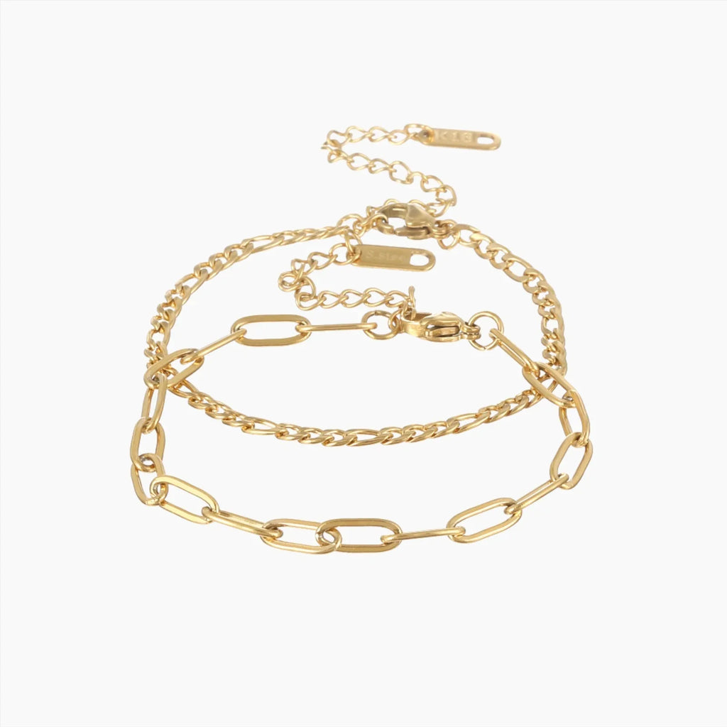 Paperclip Figaro Bracelet Set | DORADO