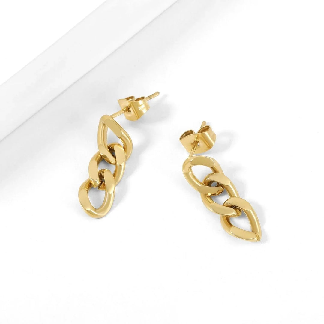 Cuban Link Drop Earrings | Earrings by DORADO
