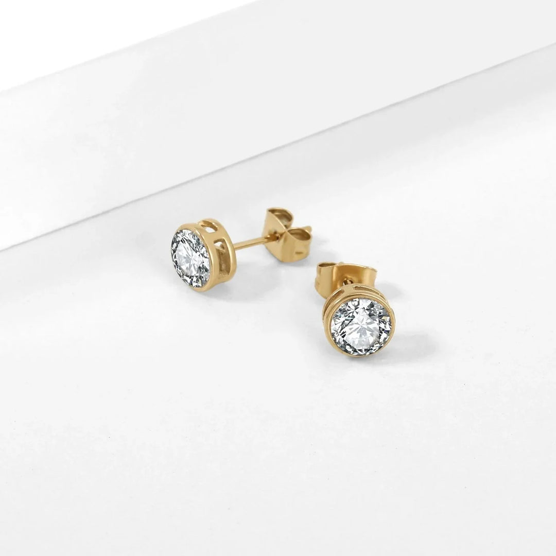 Bezel Stone Earrings | Earrings by DORADO