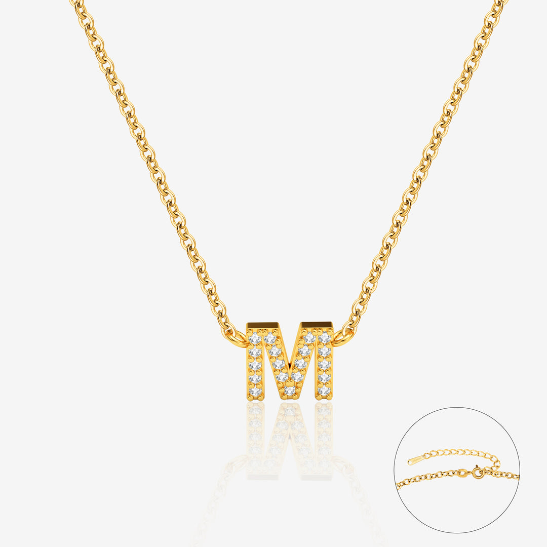 Iced Block Letter Necklace | Necklaces by DORADO