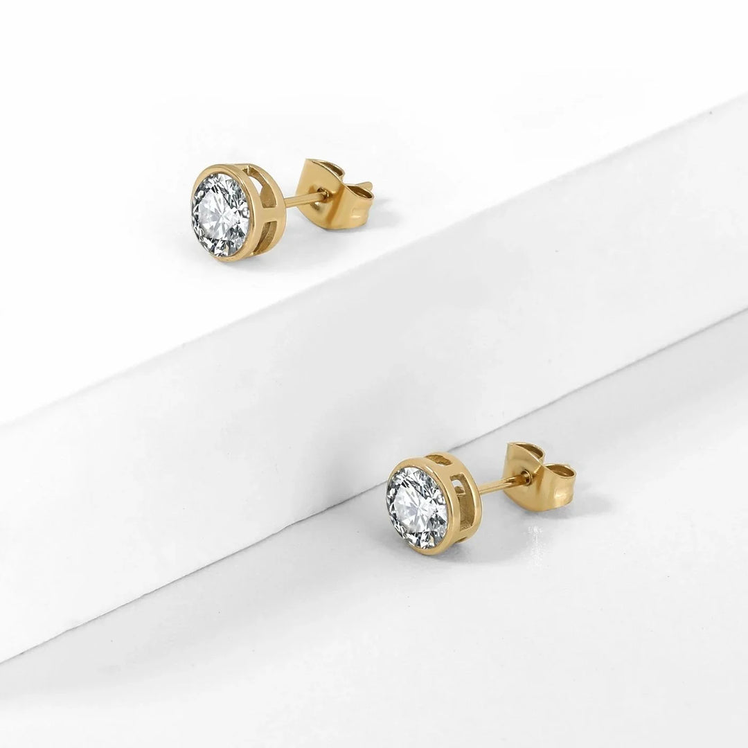 Bezel Stone Earrings | Earrings by DORADO