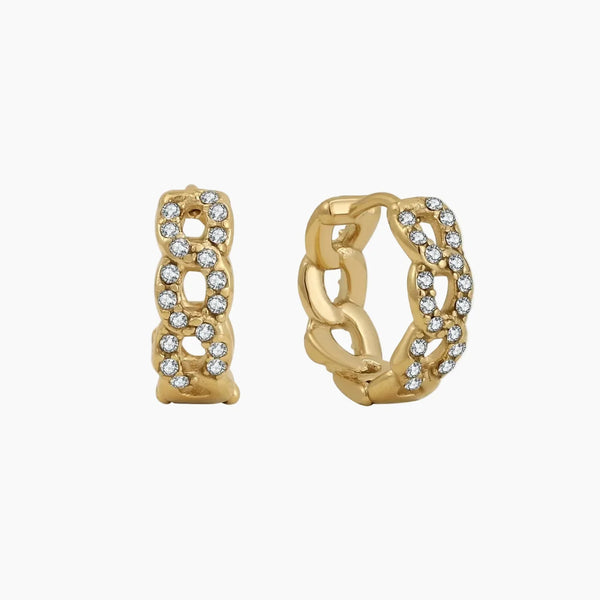 Iced Cuban Link Huggie Earrings | Earrings by DORADO