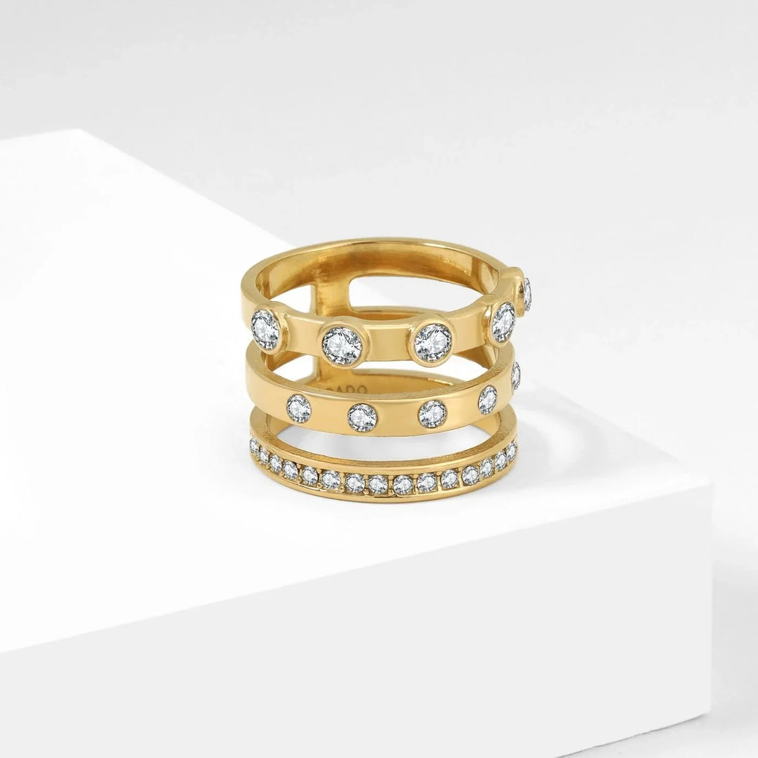 Iced Stacked Ring | Rings by DORADO