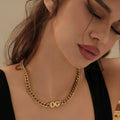 Initials Choker w/ XL Cuban Chain | Necklaces by DORADO