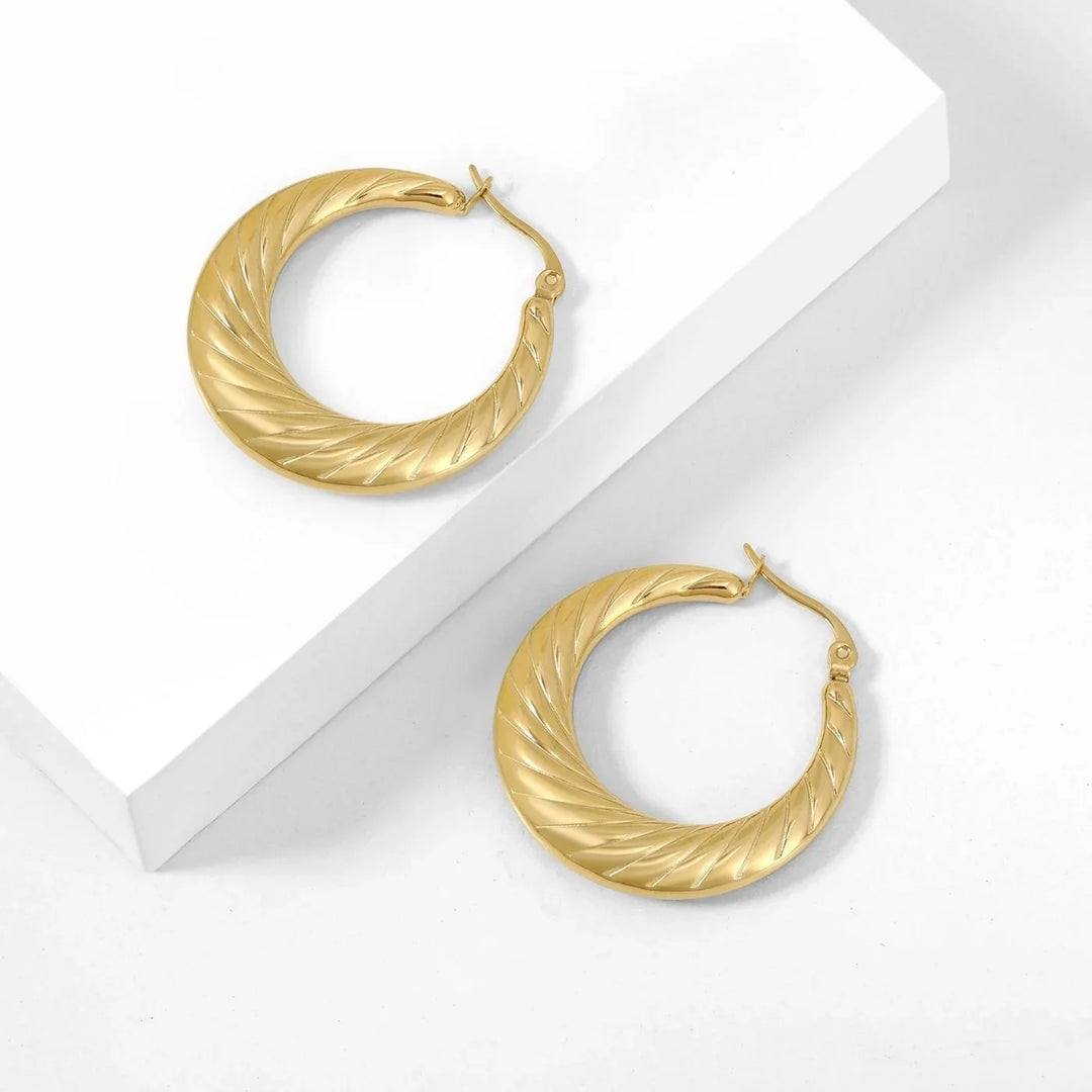 Etched Hoop Earrings | Earrings by DORADO