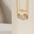 Kids Double Plated Pop Out Heart Name Necklace w/ Figaro Chain | Necklaces by DORADO