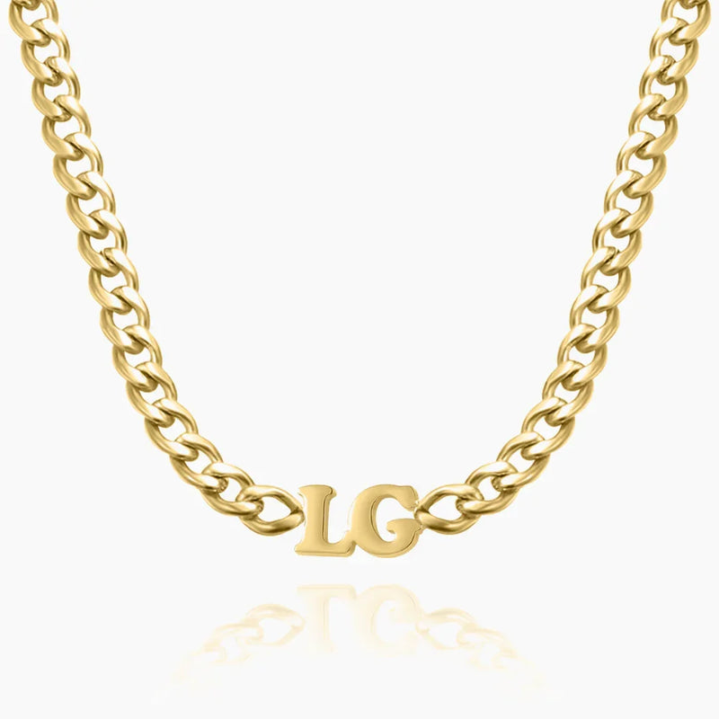 Initials Choker w/ XL Cuban Chain Regular price $118 Sale price $79