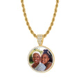 Iced Photo Pendant w/ Rope Chain