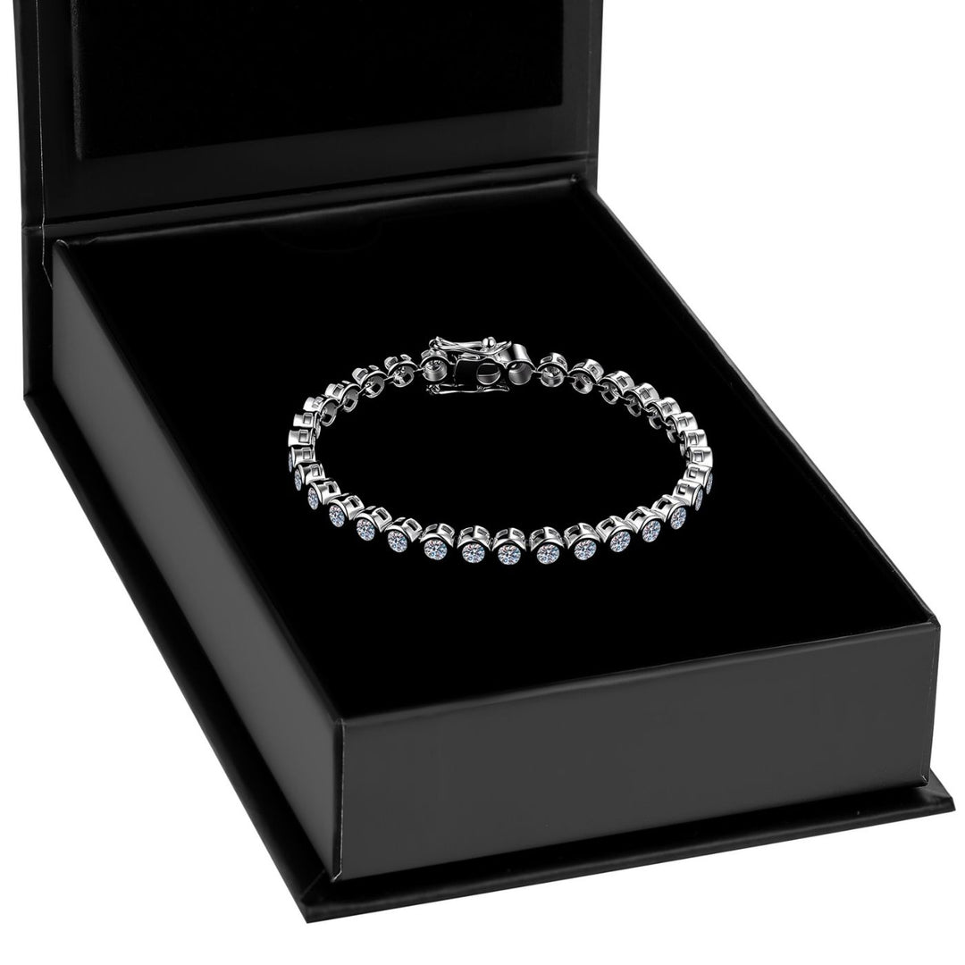Round Bezel Tennis Chain Bracelet | Bracelets by DORADO