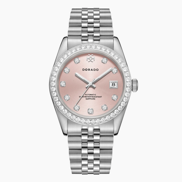 DORADO Iced Silver Timeless Watch - Pink | Watch by DORADO