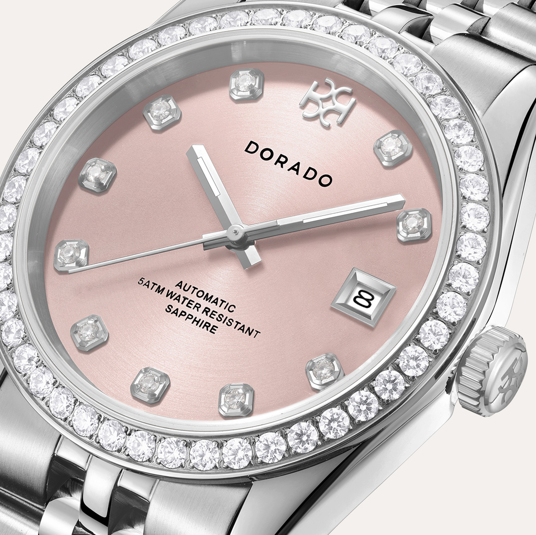 DORADO Iced Silver Timeless Watch - Pink | Watch by DORADO