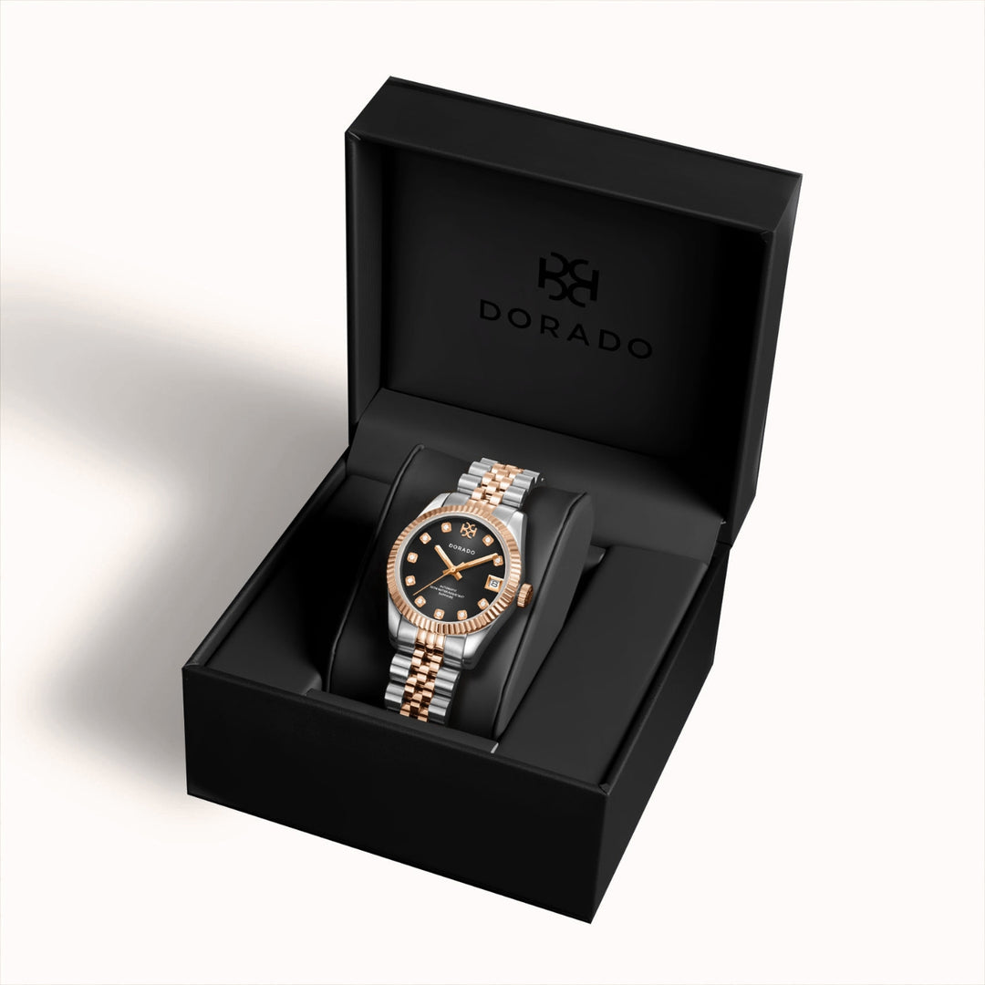 DORADO Rose Two Tone Timeless Watch - Black