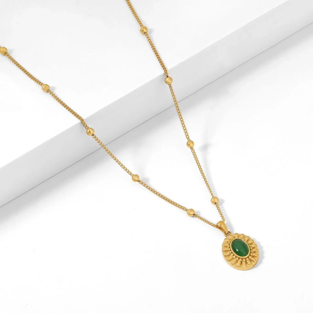 Heirloom Emerald Stone Necklace | Necklaces by DORADO